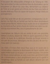 Description faite par la Fondation Hergé lors de la vente Piasa