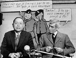 Tchang & Hergé en avril 1981 lors des retrouvailles à Bruxelles !