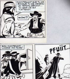 Jean Pape - Trois cases de Zorro - Planche originale