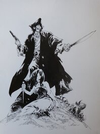 Long John Silver, Illustration originale, encadrée