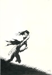 Jung - La jeune fille et le vent - Illustration pour un Ex-libris. - Illustration originale