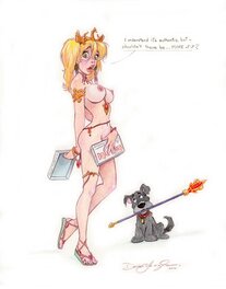 Dean Yeagle - Mandy trying her Dejah Thoris's suit - Original Illustration