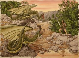 André Osi - Dragon - commission - Illustration originale