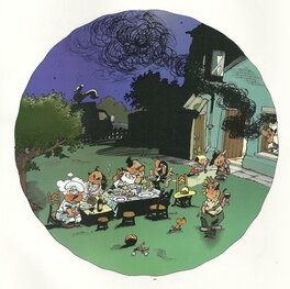 Détail du visuel de la page fin de l'histoire "Le retour de papa". Détail du visuel de la page fin de l'histoire "Le retour de papa".