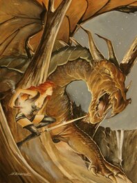 Christian Verhaeghe - Dragon - commission - Illustration originale