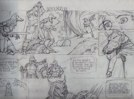 Olivier Roman - Les Fables de l'Humpur - crayonné d'une planche - Original art