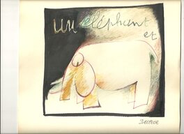 Paul Deliège - Des éléphants - Illustration originale