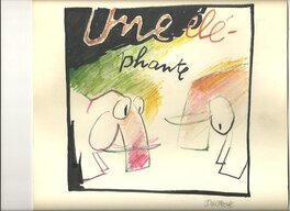 Paul Deliège - Les éléphant numéro 2 - Illustration originale