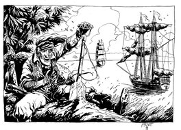 Antoine Brivet - Illustration sur la série Tortuga - Original Illustration