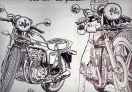 Marc Riou - Honda CB 900 - dessin publicitaire - Illustration originale