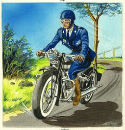 unknown - Motard SUR SA TERROT  ! - Original Illustration