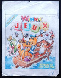 Claude Marin - Walt Disney - Illustration de couverture "Winnie Jeux". - Original Cover