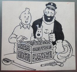 Illustration originale - * 1943 - Tintin & Le Trésor de Rackham le Rouge - © Hergé – Moulinsart