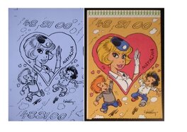 Détail - Natacha et l'autocollant vendu au bénéfice de 48.81.00 en 1981. Détail - Natacha et l'autocollant vendu au bénéfice de 48.81.00 en 1981.