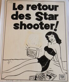 Serge Clerc - Pin up Le retour des Starshooter! 1979 - Planche originale