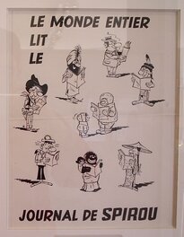 Le Monde entier lit le Journal de Spirou, Marcel REMACLE, circa 1960 (ne m'appartient pas). Le Monde entier lit le Journal de Spirou, Marcel REMACLE, circa 1960 (ne m'appartient pas).
