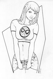 Edi Santos - Dessin Original encré MARY JANE par Edi Santos Spider-Man - Original Illustration