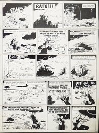 Raymond Macherot - Chlorophylle, Anthracite et la cigogne noire - Planche originale