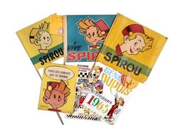 Fanions Spirou par Jijé et André Franquin. Fanions Spirou par Jijé et André Franquin.