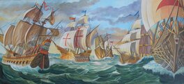 Florence Magnin - L'Univers d'Ambre : La Bataille Navale - Illustration originale