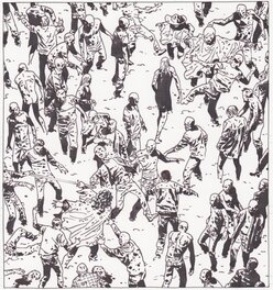 Détail sur la marée de zombis qui assaille Rick, Carl et Michonne Détail sur la marée de zombis qui assaille Rick, Carl et Michonne