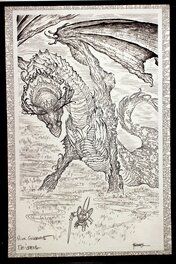 Bruno Maïorana - Ex-Libris Garulfo - Dragon - Original Illustration
