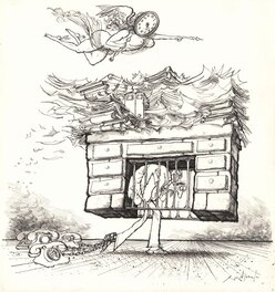 Ronald Searle - Workalcoholic - Illustration originale