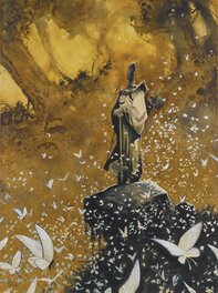 Vincent Mallié - Le Rige et un nuage de papillons - Illustration originale