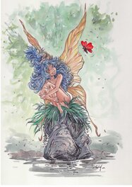 Philippe Luguy - Fée papillon - Illustration originale