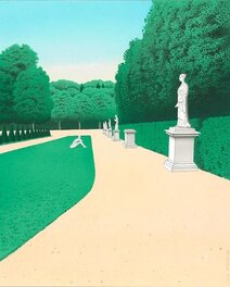 Guy Billout - Statue Garden - Illustration originale