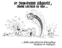 Gotlib - Gai-Luron et Jean-Pierre Liégois, jeune lecteur du Var - Planche originale