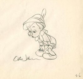 Ollie Johnston - Pinocchio Original Animation Drawing  (Ollie Johnston) - Illustration originale