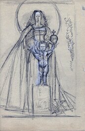 Raymond Poïvet - Vierge à l'enfant - Original art