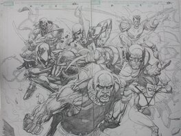 Leinil Francis Yu - New Avengers #27 p18 et 19 - Planche originale