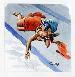 Didier Conrad - Petite Indienne - Illustration originale
