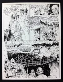 Planche originale - Hermann, Bernard Prince, La forteresse des brumes