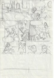 Storyboard d'une planche de Princesse Sarah au dos du crayonné