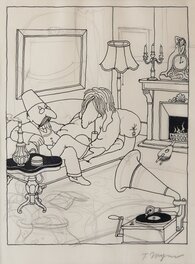 Tomi Ungerer - La grosse bête de Monsieur Racine - Original Illustration