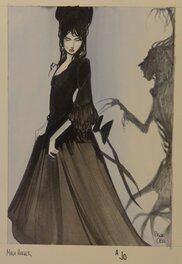 Pascal Croci - Mina Harker & Dracula - Illustration originale