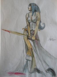 Nicolas Bournay - Femme et épée - Original art