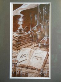 Anthony Jean - L'atelier, carte de voeux Delcourt - Illustration originale