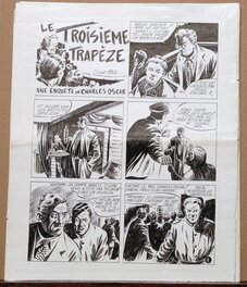 Claude-Henri Juillard - Le troisième Trapèze - charles oscar acrobatique !! février 1952 - Planche originale