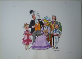 Paul Geerts - Familieportret in kleur - Illustration originale
