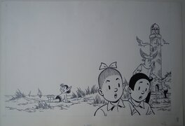 Paul Geerts - Suske en Wiske - De dappere duinduikers - Illustration originale
