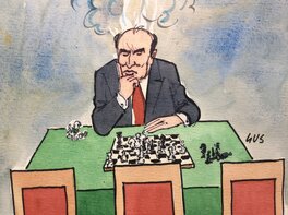 Gus - Mitterrand : première cohabitation - Original Illustration