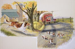 Mel Crawford - Lassie, A DAY IN THE SUN - Original Illustration