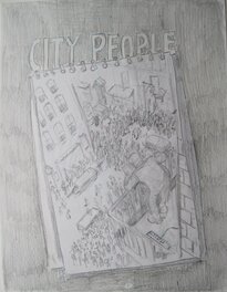 Will Eisner - Pencil version of new cover City People - Couverture originale