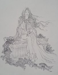 Bruno Maïorana - La princesse et Garulfo - Illustration originale