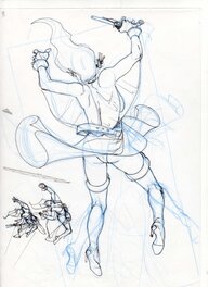 Laurent Sieurac - Croquis préparatoires pour la série des "Princes d'Arclan", études pour le personnage de Sylène - Original art