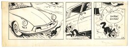 Raymond Macherot - Sibylline n° 1, « Sibylline et la Betterave », strip inédit de la planche 3, 1965. - Planche originale